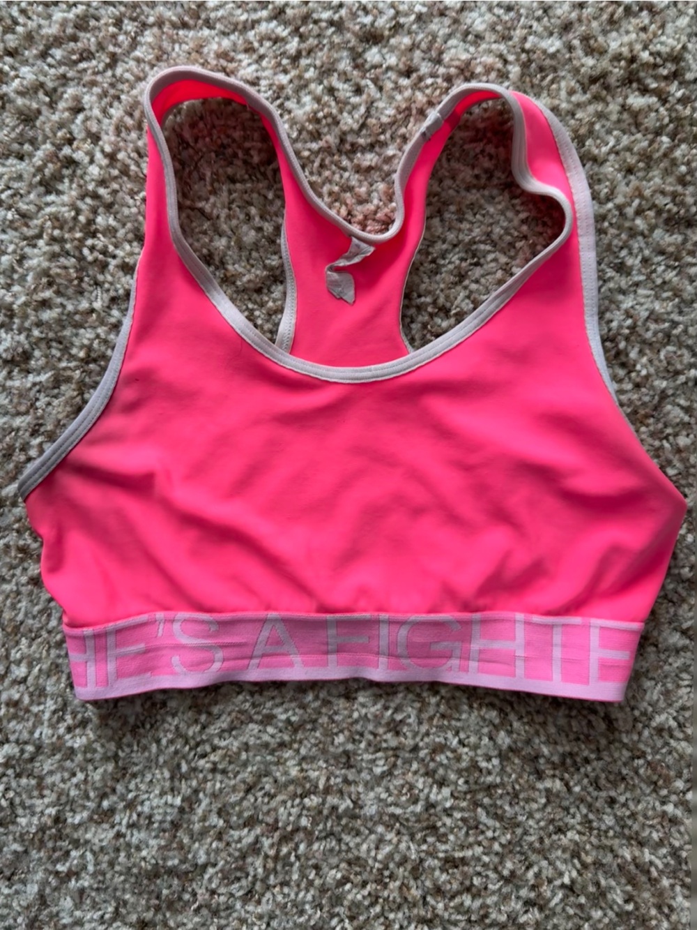 Pink under armour sports bra